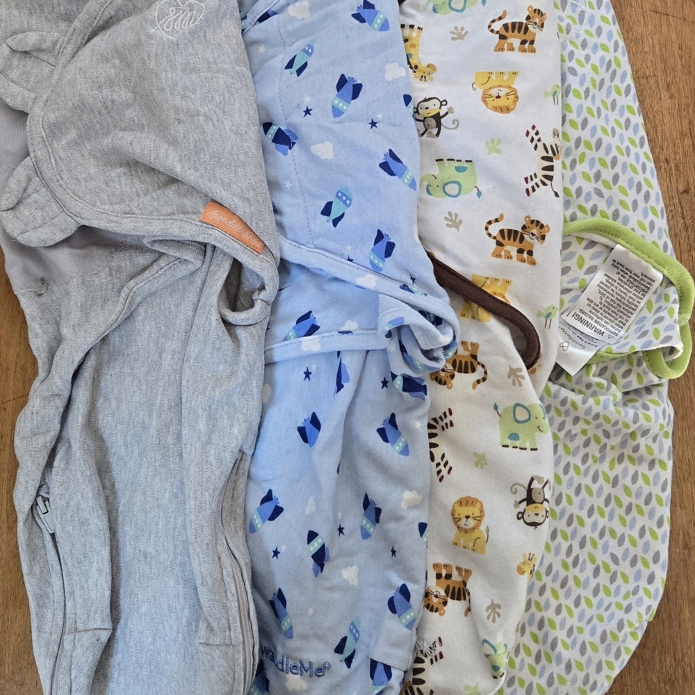 SwaddleMe Assorted Baby Swaddles - Gray, Blue, White, Green